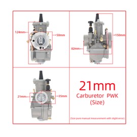 Viviance Motorrad Vergaser kompatibel mit PWK 21-34MM 2T 4T Motorrad Vergaser mit Power Jet kompatibel mit Yamaha Mikuni Koso ATV Quad UTV - 21MM