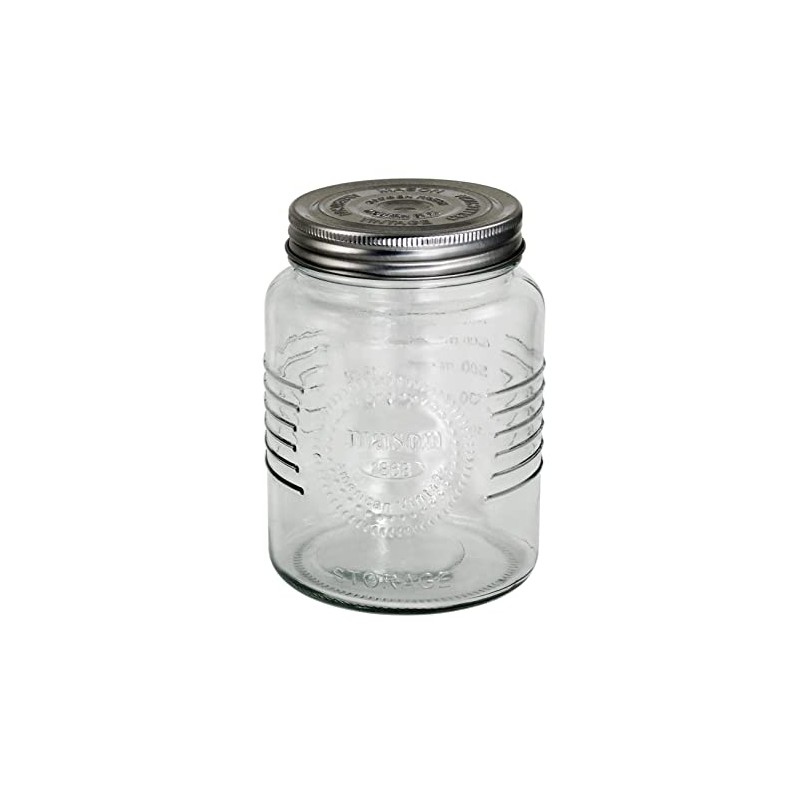 Grant Howard Mason Classics Glass Rreserve Jar - Metal Emboss