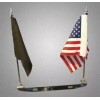 Rivco Motorcycle Harley Cruiser License Plate Mounted Double Flag Holder