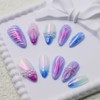 Thick Press on Nails Handmade Nails Medium Almond Nails Aurora