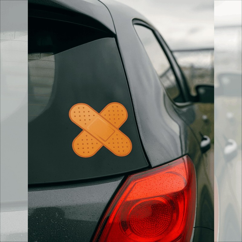 Radiant Sticker Bandage Design Magnet | X Shaped Bandage |