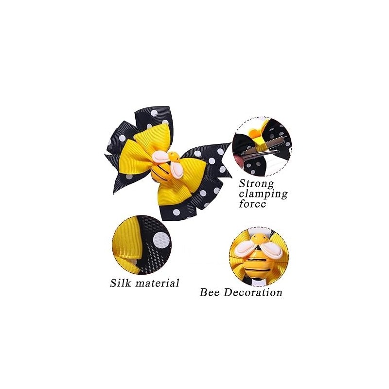 BOENBE LOVED Cute Bows for Girls:Yellow Bee Hair Accessories,Bee Hair