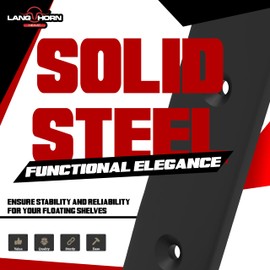 4 Pcs Black 8"X4" 4mm Heavy Duty Shelf Brackets Industrial Shelf Bracket L Shape Right Angle Corner Bracket for Wall Mounted Shelf 200mm-100mm