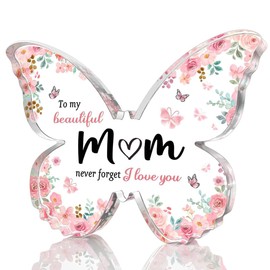BEPSYOM Gifts for Mum from Daughter Son, Butterfly Shaped Acrylic Home Decoration Mum Gift, Birthday Gift for Mum, Mother Gift, Mother's Day Gift
