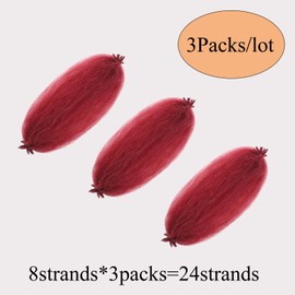 Spring Afro Twist Braiding Hair 16inch Cuban Twist Hair Pre-Separated Springy Afro Twist Hair 3 Packs Braiding Hair for Faux Locs Crochet Hair for Black Women (Bug, 16inch)