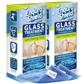 EnduroShield Glass Treatment Kit - Advanced Protection for Glass Surfaces - Repels Soap Scum, Grime & Dirt Without Harsh Chemicals - 8.4 fl oz