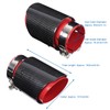 Universal Exhaust Tip Tail Throat Glossy Carbon Fiber Red Pipe