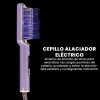 Cepillo Alaciador Eléctrico Peine Alisador Doble Cerdas Emisión de Iones