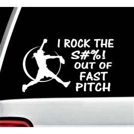 Bluegrass Decals Fast Pitch Softball Decal Sticker for Car Truck Laptop Batting Helmet Bat A1047