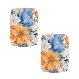 Tutolipy Elastic Barstools Seat Cover Comfortable Stool Slipcovers Rectangle Set of 2 Bench Seat Protector Backless Bar Stool Covers, Aesthetic Blooming Floral