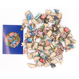 100 Piece Wooden Animal Jigsaw Puzzle Round Shaped Educational Hand Eye Coordination 3D Birds Basswood Puzzle