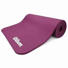 Wilson Tapete de Yoga 10mm TY0010 – Extra Grueso Antideslizante – Colchoneta Yoga Pilates – 183x61cm – Vino