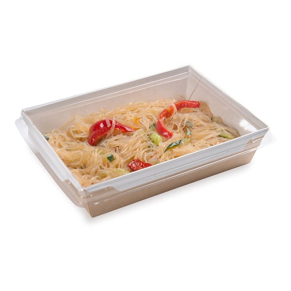 Clear Plastic Lid for Medium Sized Click Lock Take Out Container, To Go Box - PET Plastic - Cafe Vision - 200ct Box - Restaurantware