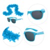 1 Piece Blue Feather and 1 Piece Blue Glasses Women