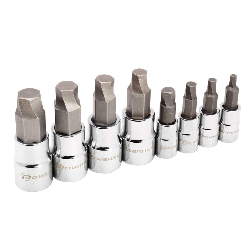 Powerbuilt 8 Piece Zeon SAE Hex Bit Socket Set -