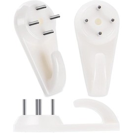 Picture Hangers(60 PACK),  Concrete/Stucco/Hard Wall Hooks for Hanging Picture, Tapestry, Clocks and More-Heavy Duty&No  or Drilling - Color: 60