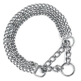 Nobby Chains Choker, Three Rows, 65 cm/2 mm, Chrome