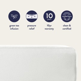 Best Price Mattress Best Price Mattress Full Mattress 6 inch Bed-In-A-Box, Green Tea Memory Foam White