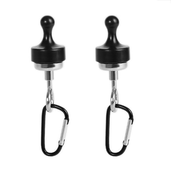 Seekdem SD-MGLH01BK-2P Lantern Hook, For Tents, Tarps, Etc., Magnet, Carabiner,