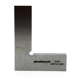 PIMALDAUM® Try Square, 90° Flat Angle with Leg 50 x 40 mm According to DIN 875/0, Stainless Steel, for Testing, Straightening and Marking Work in Mechanical Engineering, Locksmiths, Carpentry, etc.