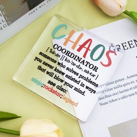 Chaos Coordinator Gifts Boss Gifts Acrylic Desk Decor Manager Gift for Women Best Boss Gift for Women Appreciation Presents for Principal Teacher Coworker Work Anniversary Birthday Boss Day Employee Appreciation Gifts