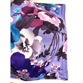 Gift Set of 2 Bowl Cozies - Pansies Floral Cotton Print - aka Microwave Hot Pads aka Bowl Oven Mitts - 8.5 inches for up to 8 inch bowls - Purple Floral