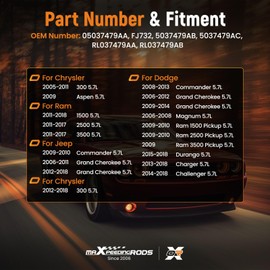 maXpeedingrods 8PCS Fuel Injectors 05037479AA Fit For Dodge Ram 1500 2500 3500 5.7L Chrysler 300 2005-2018 5.7L Replaces FJ732 5037479AB