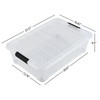Gloreen 25 Quart Plastic Underbed Storage Container with Wheels, Clear