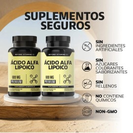 Ácido Alfa Lipóico Ala 600mg Por Cápsula Potenciado Cúrcuma Curcumina Antioxidante Alpha Lipoic Acid Vitaminas Mujer Hombre Cápsulas Veganas