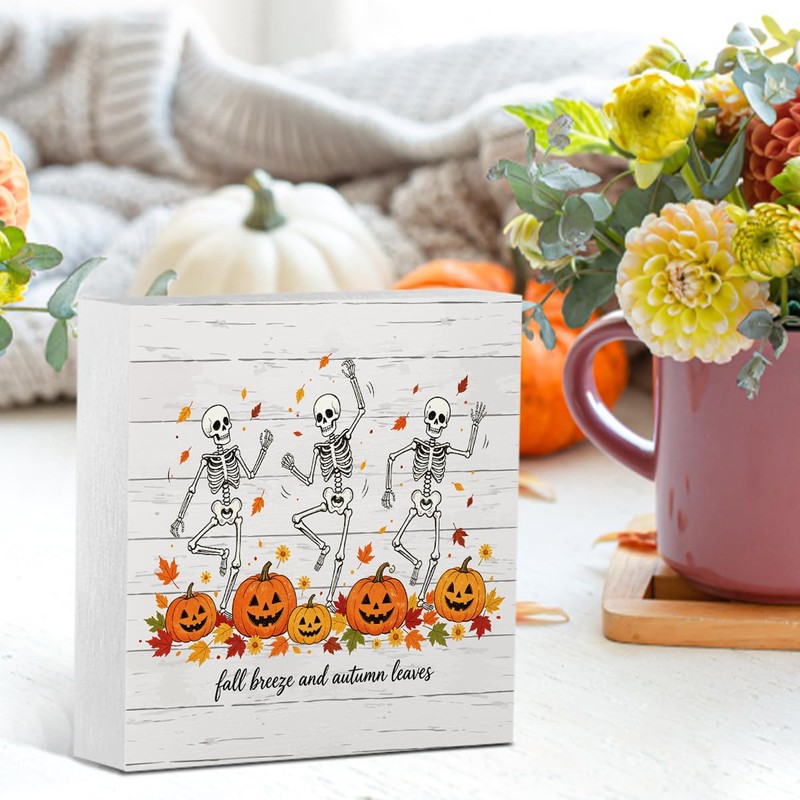 Funny Fall Halloween Pumpkin Sign Home Office Decor Autumn Decorations