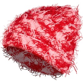 Chuarry Distressed Knitted Beanie Fuzzy Winter Hats Thick Warm Beanies Snow Hats Skull for Women Men Outdoor Ski Knit Cap(Adult,Red and Pink)