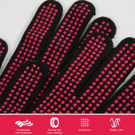 1 Paar Hitzehandschuh Lockenstab Hitzeschutz Handschuh Hitzebeständige Handschuhe Hitzeschutzhandschuhe für Haarstyling für Alle Arten von Haarwerkzeugen mit Schwarze Nahtlose Haarspangen