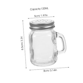 Zerodeko 2Pcs Vintage Glass Mason Jars Seasoning Holders Clear Salt and Pepper Shakers 120ml Condiment Bottles for Kitchen and Dining