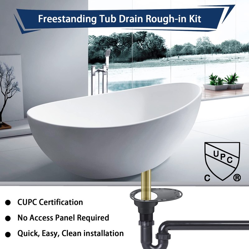 Upgrade Freestanding Tub Drain Rough-in Kit for Freestanding Bathtub, with