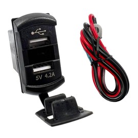KIRO&SEEU 4.2A Dual USB Power Charger Rocker Switch Style USB Charger 12V-24V Fast Charge Socket Waterproof Quick Charger for Cars Boats Trucks RVs Vehicle
