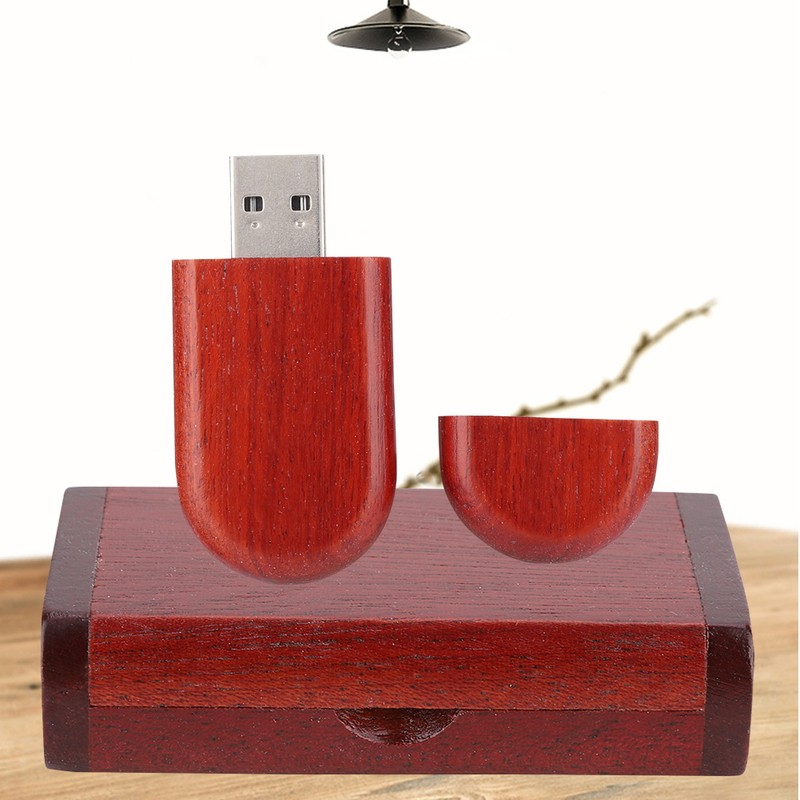 Oval Rosewood Wooden USB 2.0 Flash Memory Drive Storage Stick