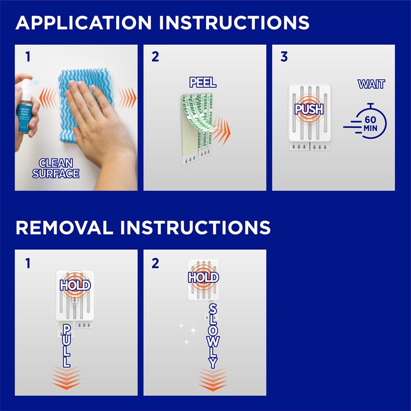 PermaStik Picture Hanging Kit Includes Removable Adhesive Hooks, 3 Extra