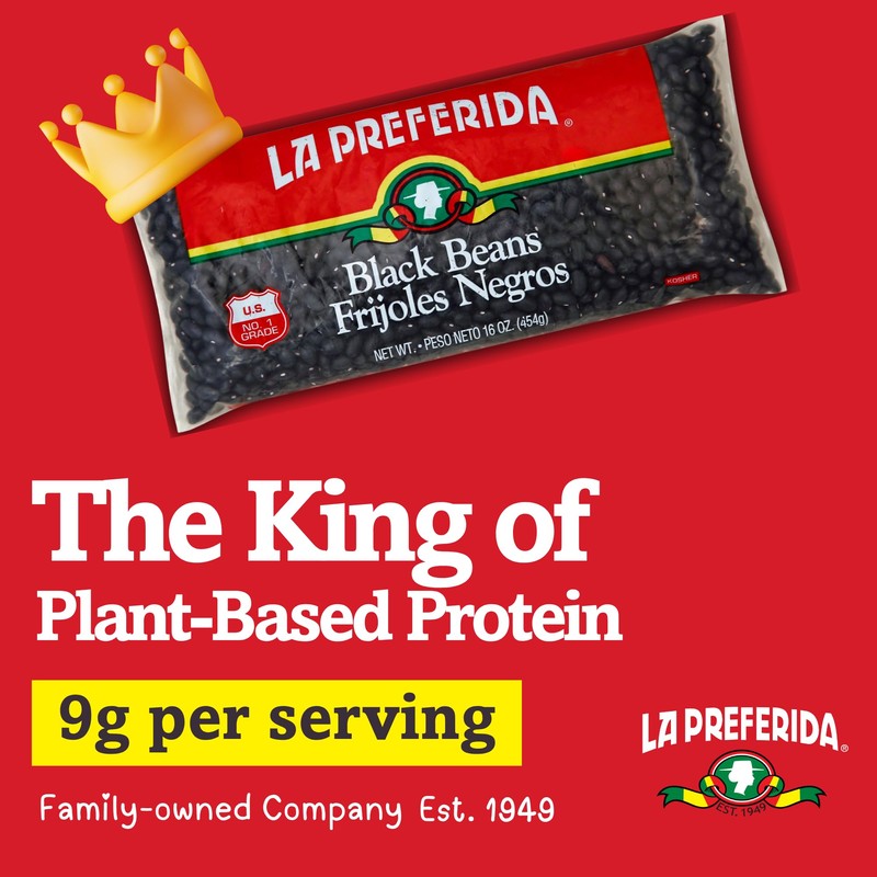 La Preferida Dry Black Beans (Plant-Based Protein with 12 Servings