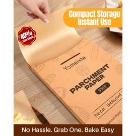 360 Parchment Paper Sheets 12x16 Inch | Natural Brown Precut Unbleached Baking Paper for Oven, Air Fryer, Grilling & Steaming | Non-Stick, Greaseproof Half Sheet Pan Liners | Bulk Pack