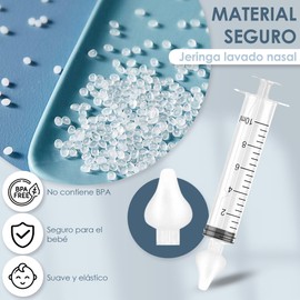 Baby - 2 Units Nasal Washing Syringe for Babies Silicone - Nasal Aspirator for Babies - Baby Nasal Cleaner - Nasal Decongestant Suction 10ml - Reusable (White, 10 ml)