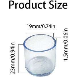 25PCS Silicone Chair Leg Floor Protectors – 0.74-Inch ID Clear Chair Leg Tips, Silicone Furniture Foot Covers for Chairs & Tables, Non-Slip Chair Leg End Caps for Floor Protection
