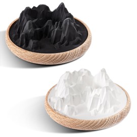 Maxdot 2 Pcs Mountain Passive Stone Diffuser Black and White Non Electric Aroma Diffuser Scent Essential Oil Diffuser Wooden Aromatherapy Environmentally Friendly for Serene Atmosphere Car Room Decor