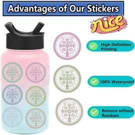 Evstarol - 600 calcomanías para medalla de San Benito, calcomanías católicas, calcomanías para recompensas de medalla de San Benito, adultos, estudiantes, profesores, accesorios católicos, regalo