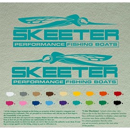 Pair 12" Skeeter Performance Compatible Replacement Decals *Turquoise* Vinyl Stickers Boat Outboard Motor Set of 2