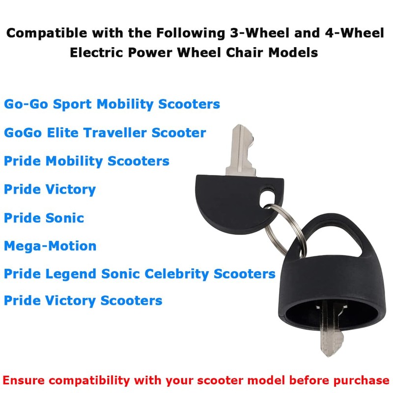 Easy Pull Key Set for Pride Mobility, Universal Replacement Compatible
