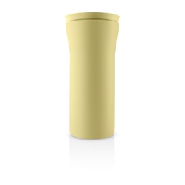 Eva Solo | City To Go Cup 12oz Champagne | Practical double-walled thermo cup for easy and simple one-hand operation – click-lid allows drinking from all sides | Champagne