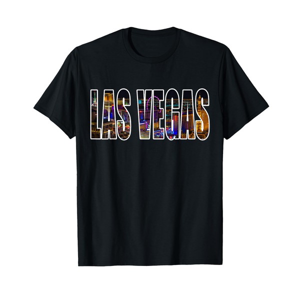 Las Vegas Nevada Urban Skyline Photography Font T-Shirt