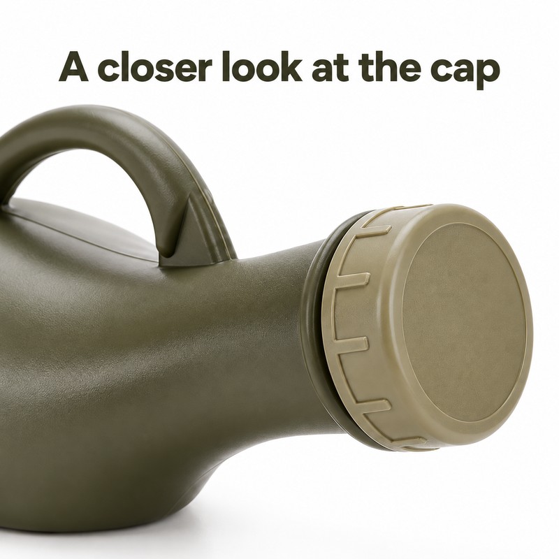 Lightweight Portable Plastic Urinal Bottle with Cap for Men, Travel,