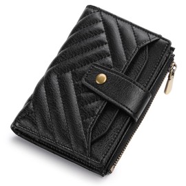 FALAN MULE Women's Small Purse with RFID Blocking, Women's Mini Purse with Zip Coin Compartment, black