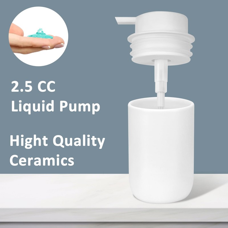 TOOZFO Soap Liquid Dispenser Ceramic with Easy-to-Press Pump Hand Liquid